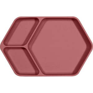 Červený silikonový dětský talíř Kindsgut Squared, 25 x 16 cm obraz