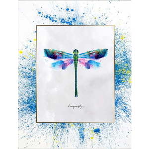 Nástěnný obraz na plátně v bílém rámu Tablo Center Dragonfly, 29 x 24 cm obraz