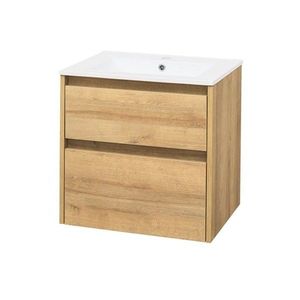 MEREO Opto, koupelnová skříňka s keramickým umyvadlem 61 cm, dub Riviera CN920 obraz