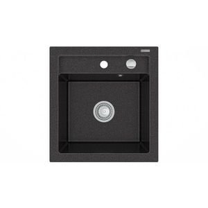 MEXEN Vito granitový dřez 1-miska 520x490 mm, černá skvrnité 6503521000-76 obraz