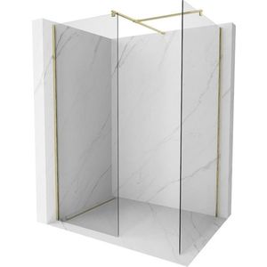 MEXEN/S Kioto ścianka prysznicowa Walk-in 120 x 75 cm, transparent, zlatá 800-120-202-50-00-075 obraz