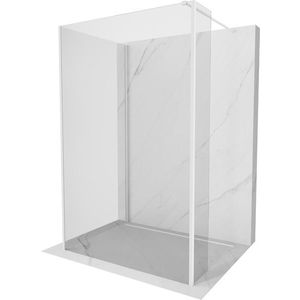 MEXEN/S Kioto Sprchová zástěna WALK-IN 100 x 75 x 30 cm, transparent, bílá 800-100-075-221-20-00-030 obraz
