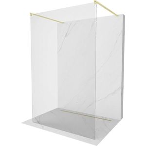 MEXEN/S Kioto samostatně stojící sprchová zástěna 110 x 200, transparent 8 mm, zlatál kartáčovaná 800-110-002-55-00 obraz