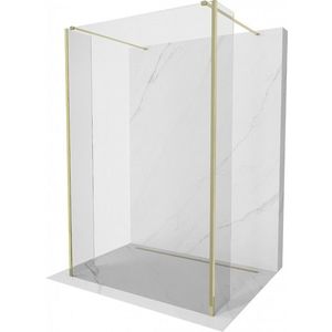 MEXEN/S Kioto Sprchová zástěna WALK-IN volněstojící 105 x 30 x 30 cm, transparent, zlatá 800-105-030-222-50-00-030 obraz