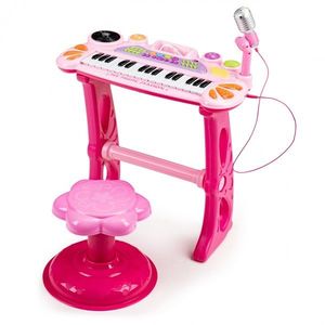 MULTISTORE Dětský keyboard s mikrofonem Laura růžový obraz