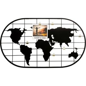 DekorStyle Kovový fotorámeček Globus černý obraz