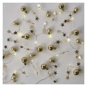 EMOS LED vánoční girlanda Zlaté koule s hvězdami 1, 9 m teplá bílá obraz