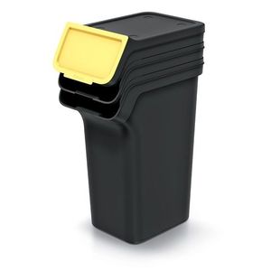 Prosperplast Sada 3 odpadkových košů STACKBOXER Q 3 x 25 L černá obraz