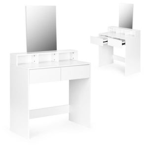 MODERNHOME Toaletní stolek Pretty se zrcadlem a zásuvkami bílý obraz