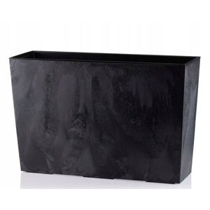 DekorStyle Truhlík s vkladem Bloom černý beton obraz