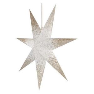 EMOS Vánoční papírová hvězda PINKI zlaté třpytky 60 cm bílá obraz