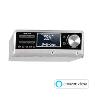 Auna Intelligence DAB+, kuchyňské rádio, hlasové ovládání Alexa, Spotify, bluetooth, stříbrné obraz