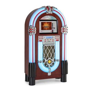Auna Graceland Touch, jukebox, 12'' dotykový ovládací panel, WLAN, CD, BT, dřevěný vzhled obraz