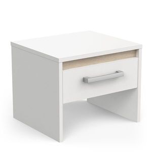 Noční stolek TODY se zásuvkou, bílá /dub kronberg obraz