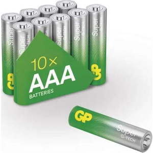 Sada 10 alkalických baterií EMOS GP Super AAA obraz