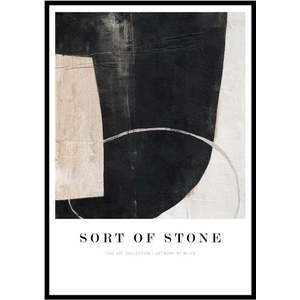 Plakát v rámu 52x72 cm Sort Of Stone – Malerifabrikken obraz