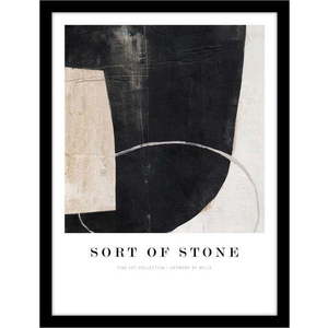 Plakát v rámu 32x42 cm Sort Of Stone – Malerifabrikken obraz