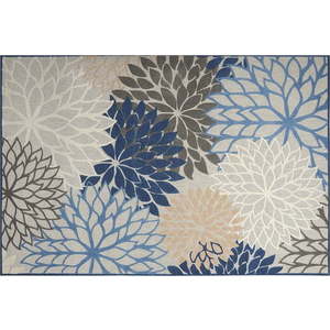 Modro-krémový pratelný koberec s příměsí bavlny 100x150 cm Geo Flowers – Conceptum Hypnose obraz
