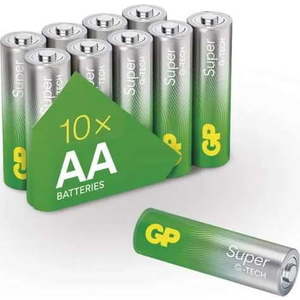 Sada 10 alkalických baterií EMOS GP Super AA obraz