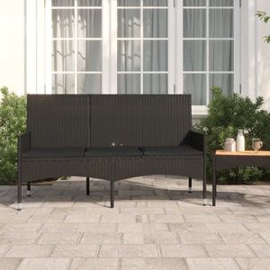 3místná zahradní lavice s poduškami černá polyratan obraz