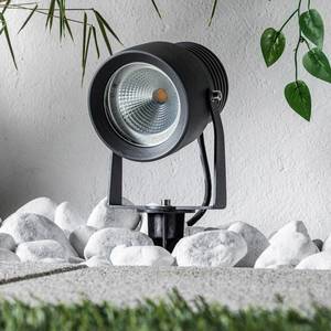 Lucande Venkovní reflektor Irina LED, zemní hrot, zástrčka, šedý, hliník obraz