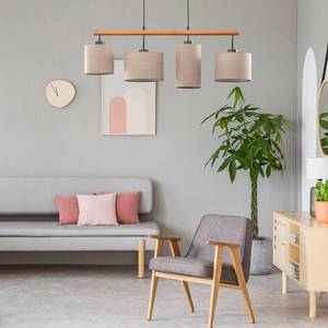 TK Lighting Závěsné světlo Deva Nature, 4 zdroje, textil obraz