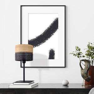 TK Lighting Stolní lampa Nicol, černá, vzhled dřeva, výška 45 cm, 1 x E27 obraz