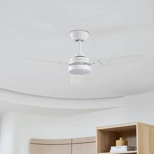 Lindby Stropní ventilátor Lindby LED Aerallo, bílý, CCT, tichý obraz
