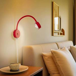 Lindby Nástěnné svítidlo Jyla, červená/bílá, čočka, 3 000 K, flexibilní rameno obraz