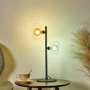 Eco-Light Stolní lampa Uranus jantarová/zelená, výška 45 cm, 2 světla, sklo obraz