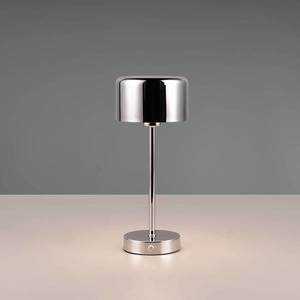 Reality Leuchten Nabíjecí stolní lampa Jeff LED, chromová, výška 30 cm, kovová obraz