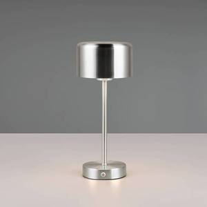 Reality Leuchten Nabíjecí stolní lampa Jeff LED, niklová barva, výška 30 cm, kov obraz