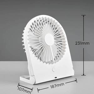 Reality Leuchten Stolní ventilátor Breezy s dobíjením, bílý, tichý obraz