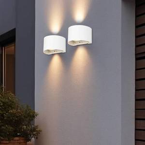 Reality Leuchten Nabíjecí venkovní nástěnná lampa LED Talent, bílá, šířka 16 cm, senzor obraz