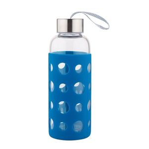 Altom Skleněná láhev na vodu v silikonovém obalu 425 ml, námořnická modrá obraz
