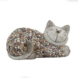 Zahradní dekorace Kočka s kamínky, 32 x 18 x 18 cm obraz