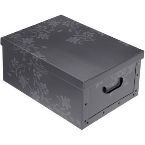 Úložný box s víkem Ornament 51 x 37 x 24 cm, šedá obraz