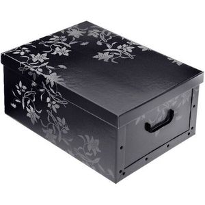 Úložný box s víkem Ornament 51 x 37 x 24 cm, černá obraz