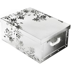 Úložný box s víkem Ornament 51 x 37 x 24 cm, bílá obraz