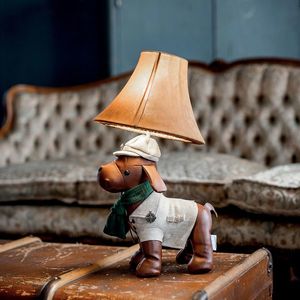 Kinder tafellamp jachthond bruin - Spike obraz