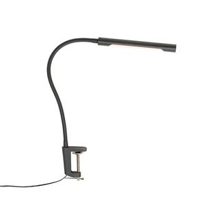 Upínací stolní lampa černá včetně LED s dotykovým stmívačem - Lionard obraz