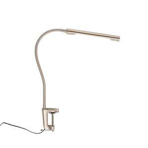 Upínací stolní lampa ocelová včetně LED s dotykovým stmívačem - Lionard obraz