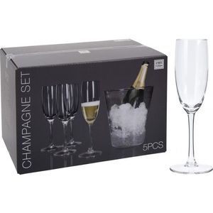 PROHOME - Sklenice šampaňské 4ks+nádoba na led obraz