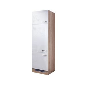 Kuchyňská skříň pro vestavnou lednici Valero GIT60, dub sonoma/bílý lesk, šířka 60 cm obraz