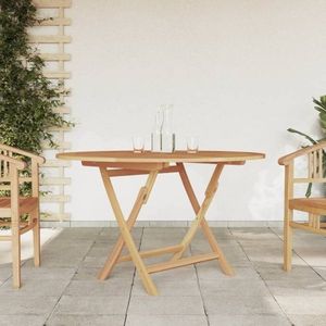 Skládací zahradní stůl Ø 110 x 75 cm masivní teakové dřevo obraz