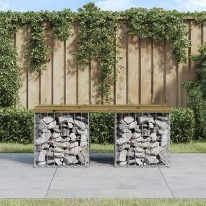 Zahradní lavice gabionový design 103 x 44 x 42 cm borové dřevo obraz