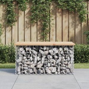 Zahradní lavice gabionový design 83x44x42 cm masivní borovice obraz