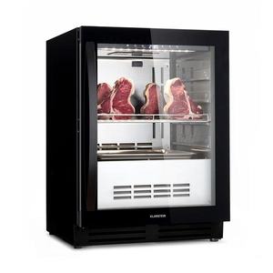 Klarstein Steakhouse Pro 98 Onyx, lednice na zrání masa, 98 l, 1 zóna, 1-25 °C, dotykové ovládání, panoramatické okno obraz