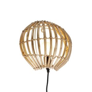 Venkovská nástěnná lampa bambus - Canna obraz
