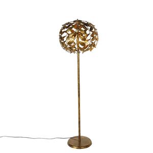 Vintage stojací lampa starožitná zlatá 45 cm 2-světelná - Linden obraz